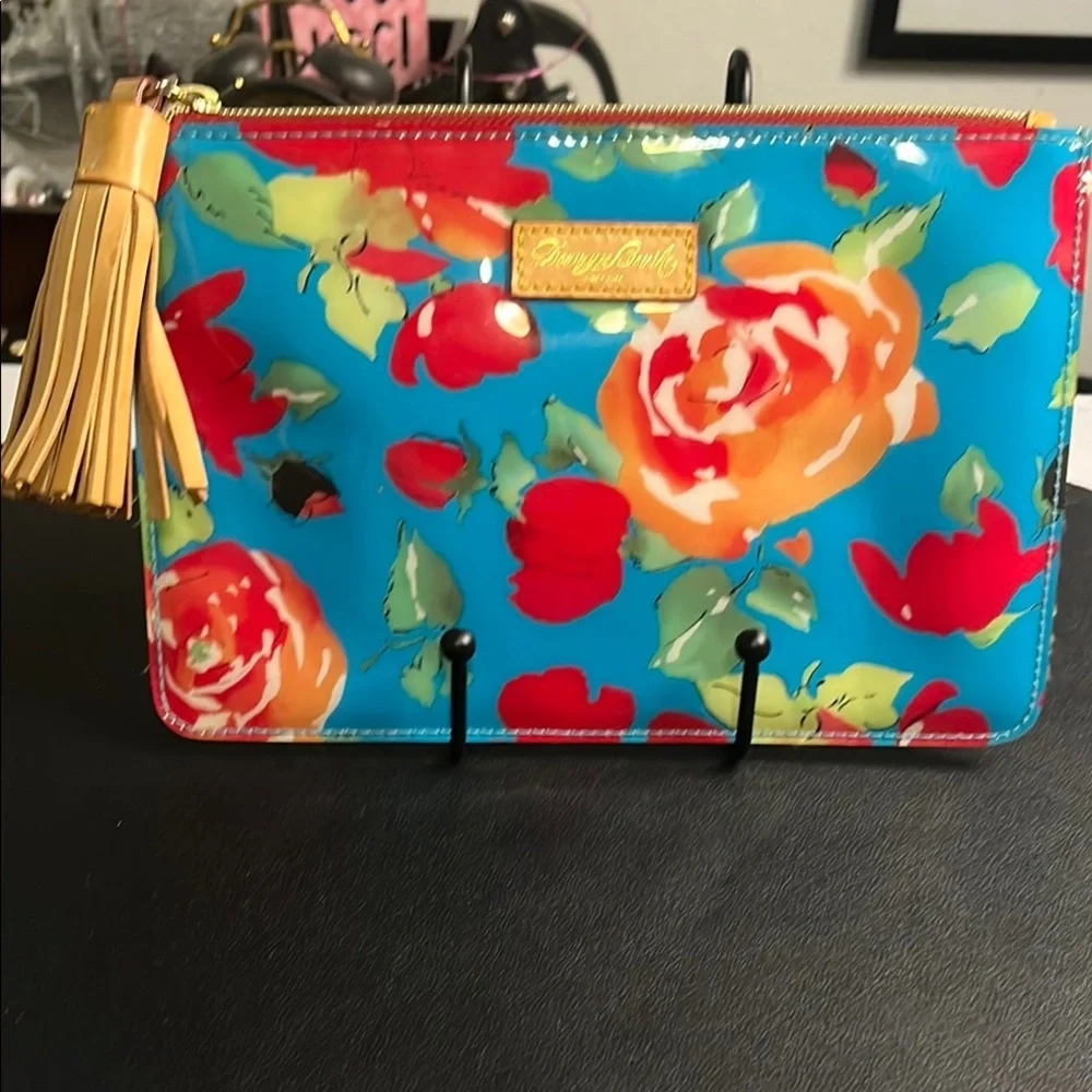 Dooney and Bourke Bright Floral Clutch with Tassel EUC - Picture 1 of 6